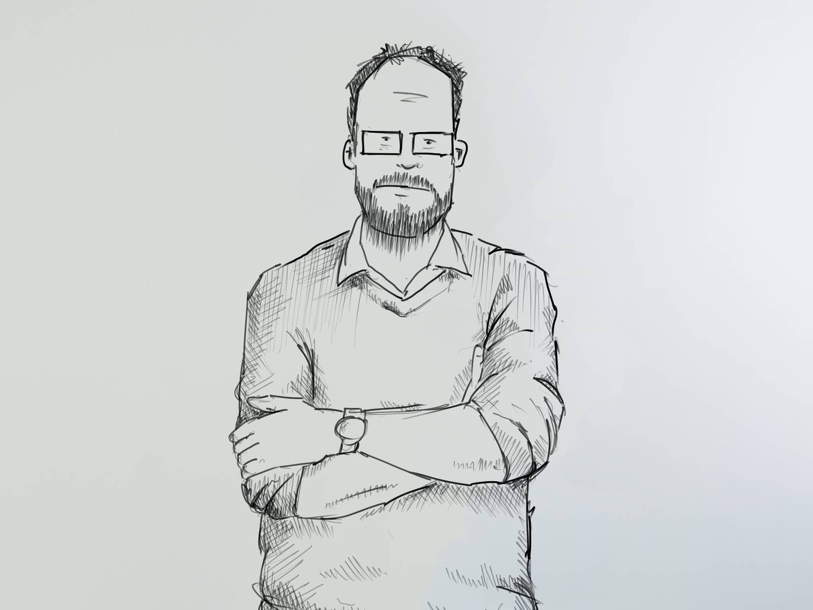 Barney's sketch of Barney!