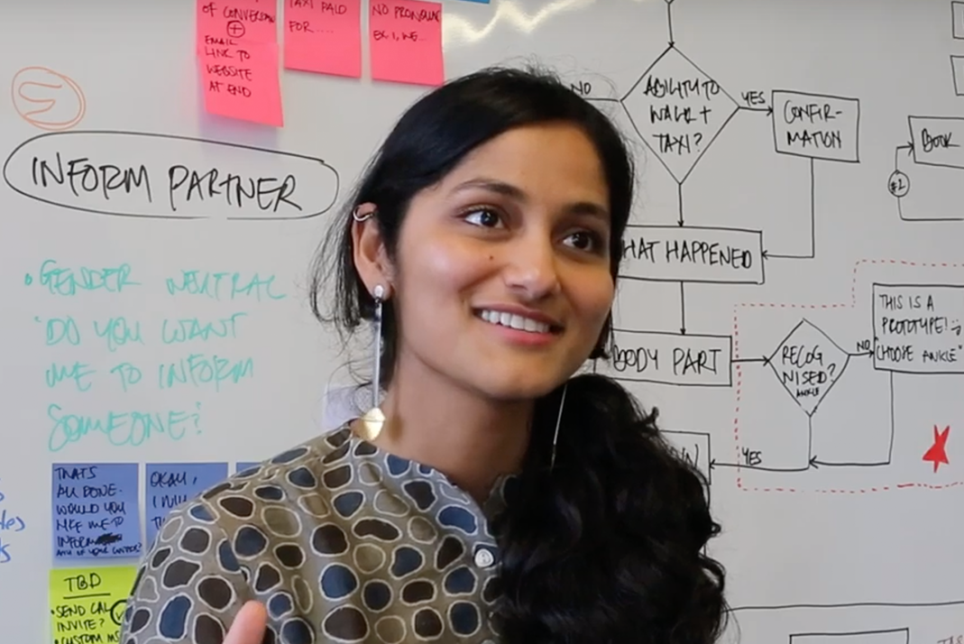 Kanhika discussing the ACC Voice prototype