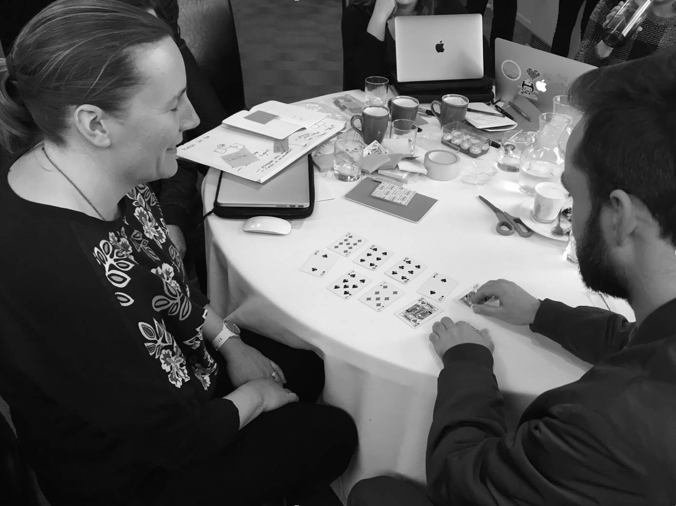 Nicola and Lachie play cards