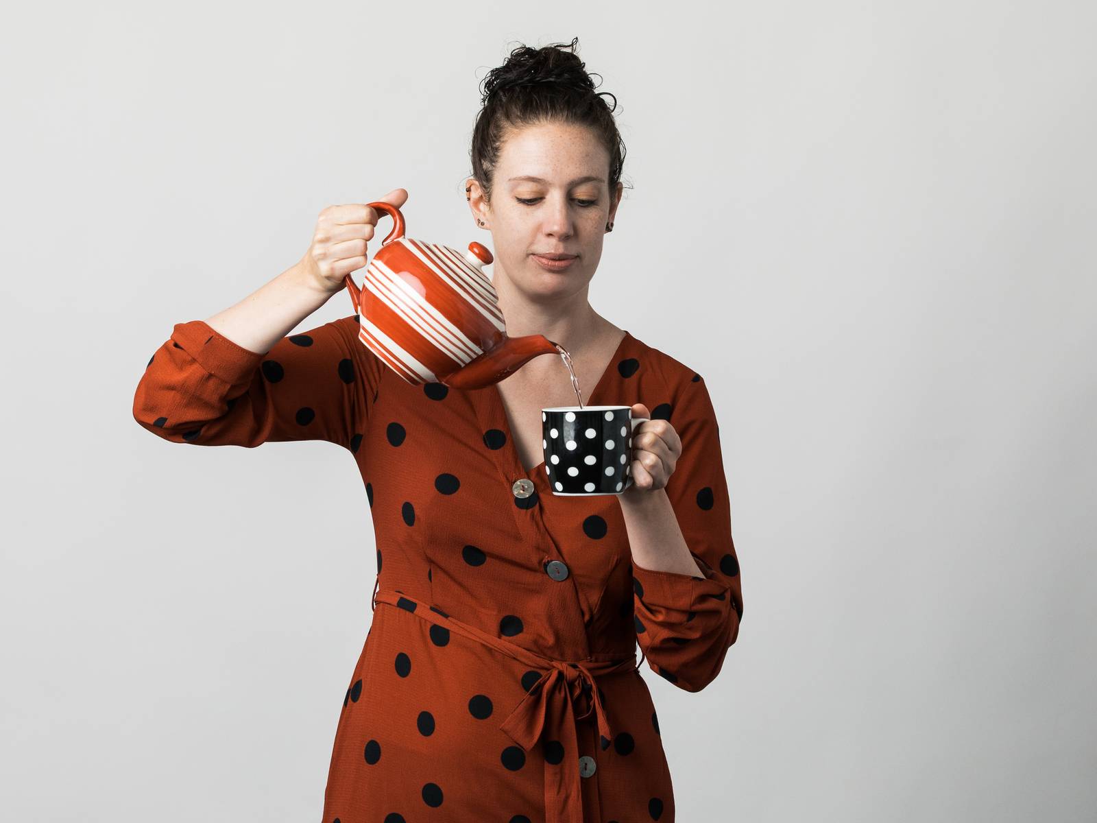 Ruth making a cup of tea
