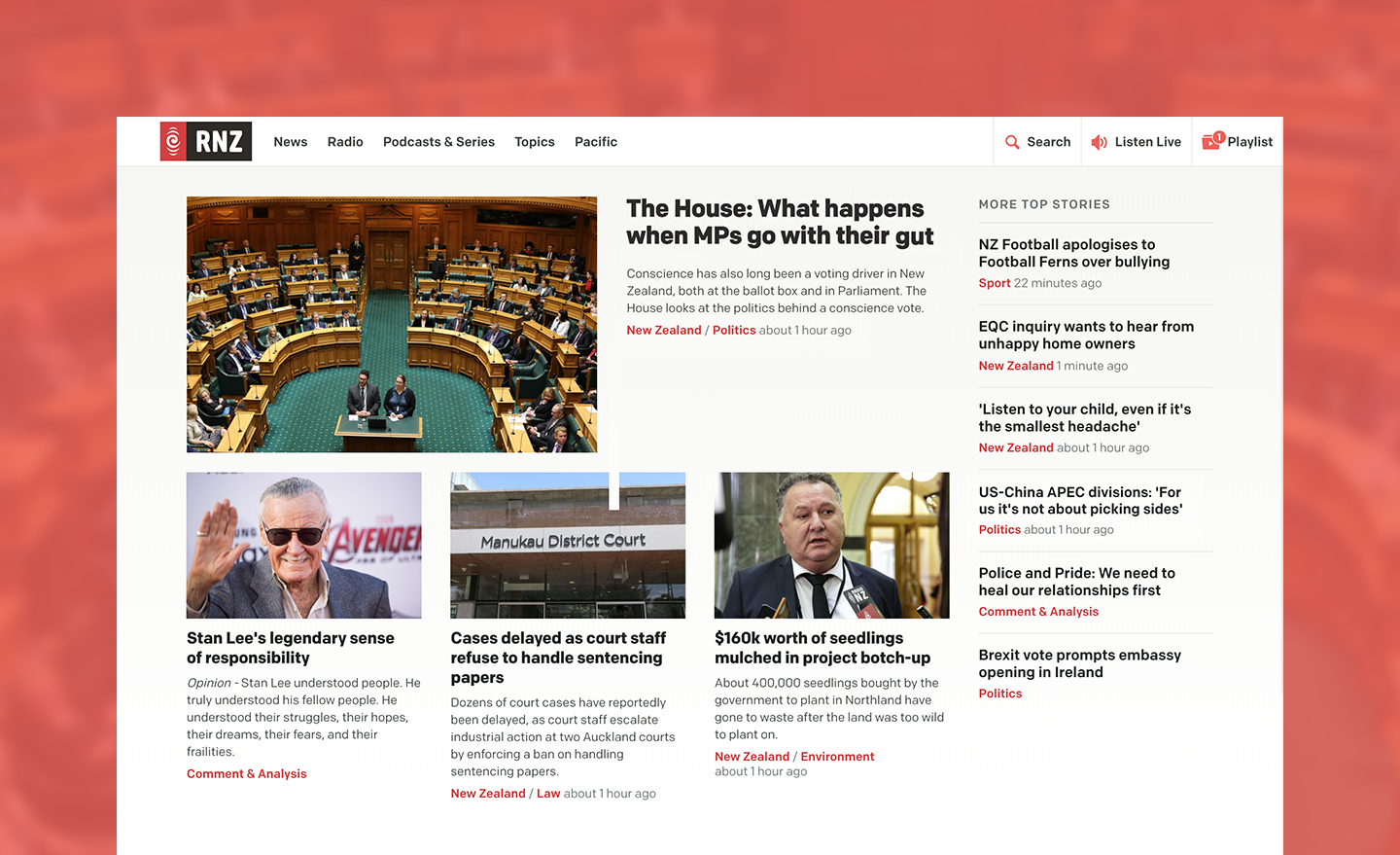 Radio NZ home page
