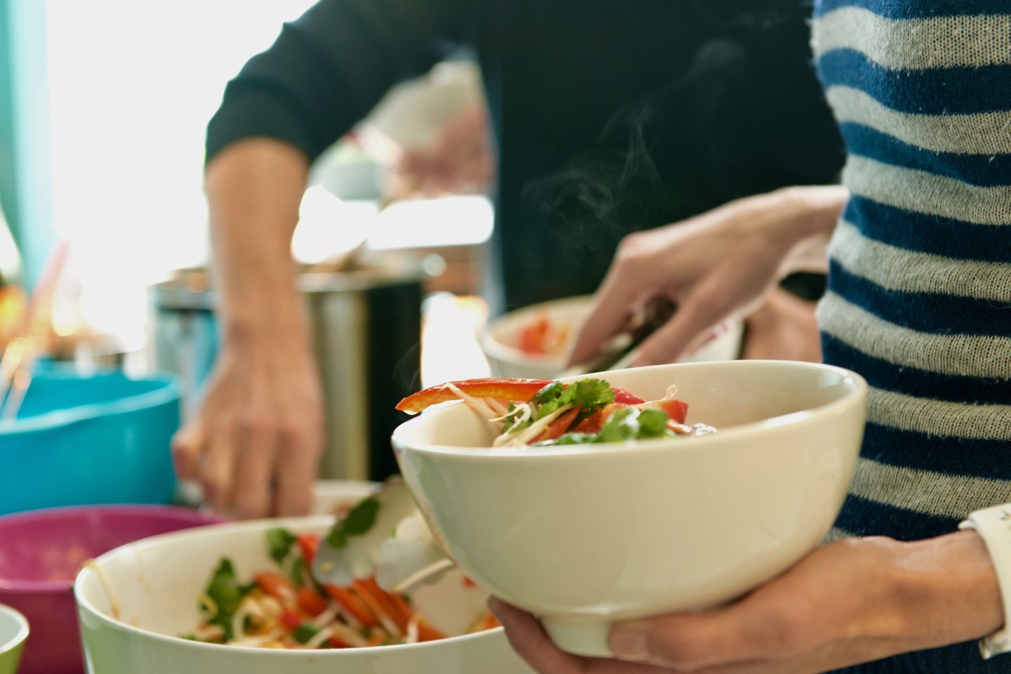 Plating up shared lunch