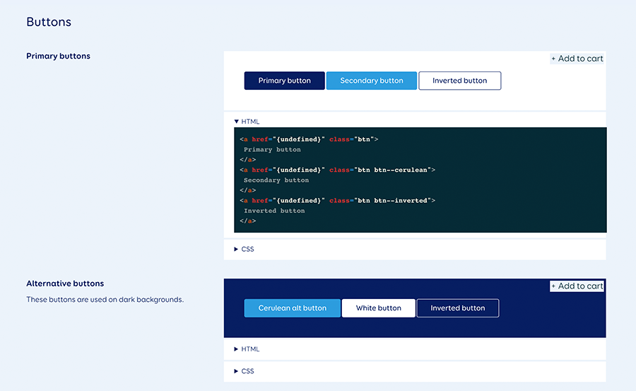 LIC pattern library CTA component